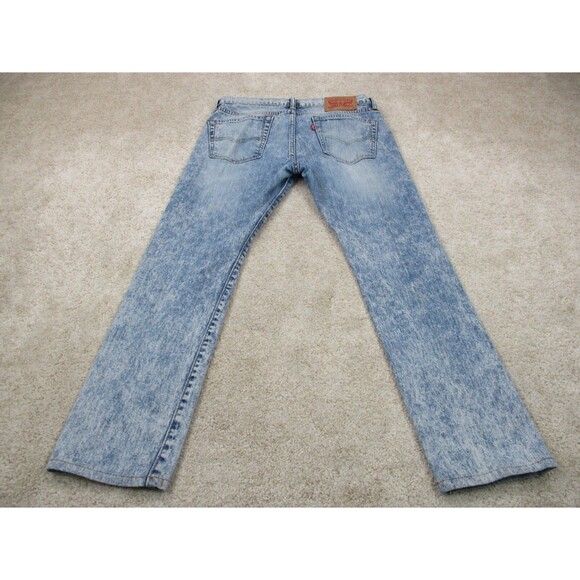 Levis 510 Jeans Mens 31 Blue Acid Wash Denim Skinny Distressed Casual 31x27 - Picture 11 of 16